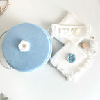 Trusou din Muselina Pentru Botez + Cutie Pentru Trusou cu Catifea Bleu
