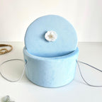 Trusou din Muselina Pentru Botez + Cutie Pentru Trusou cu Catifea Bleu