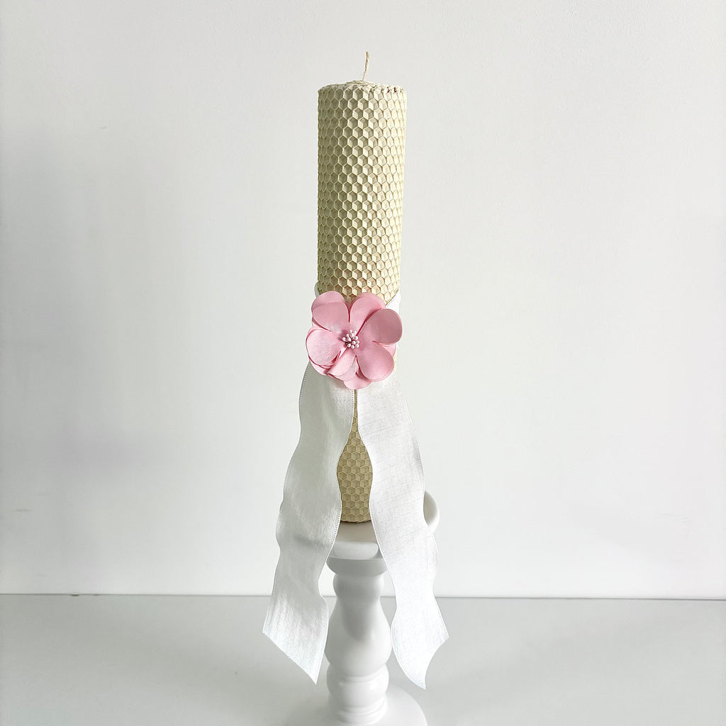 Set -Trusou din muselina pentru Botez + Cutie pentru trusou + Lumânare pentru Botez -Model 1022