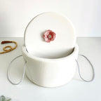 Trusou din Muselina Pentru Botez Personalizat + Cutie Pentru Trusou cu floare BT018