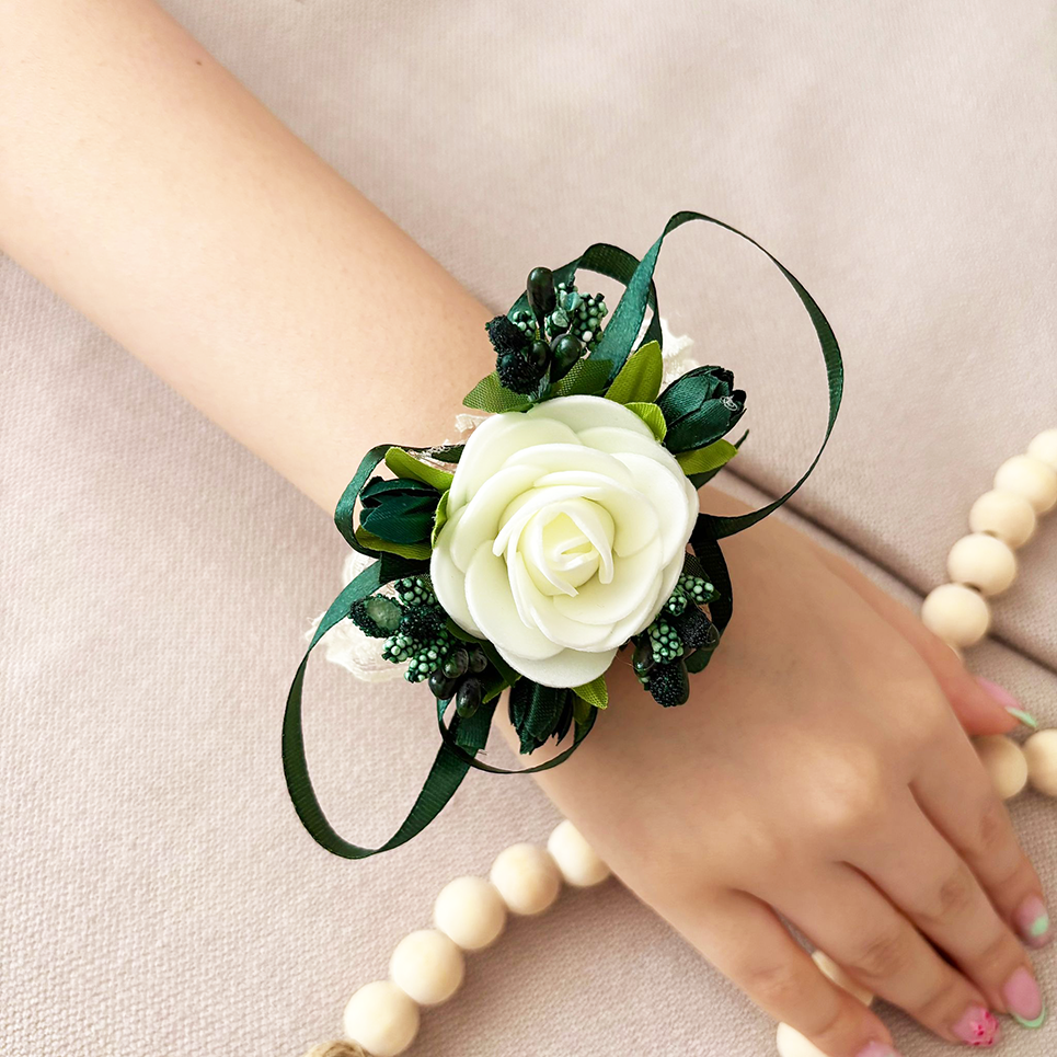 Corsaj Nunta Brățară Dantelă cu Accesorii Verde