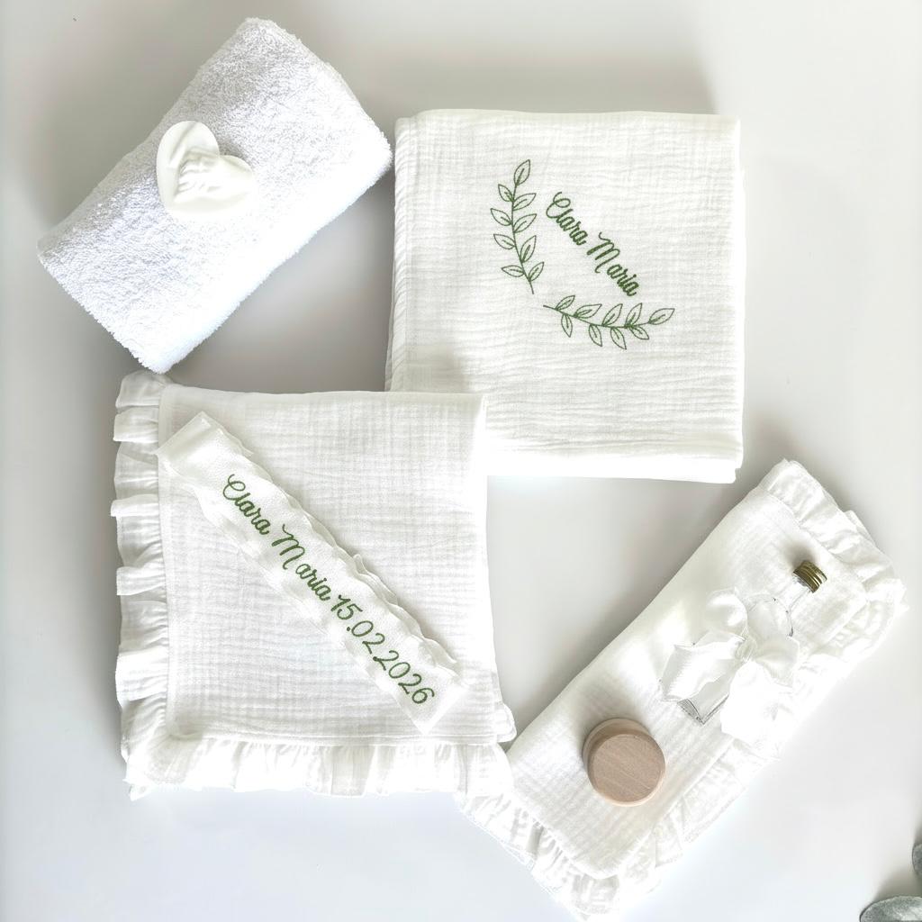Trusou din muselina Personalizat pentru Botez -Model 0109