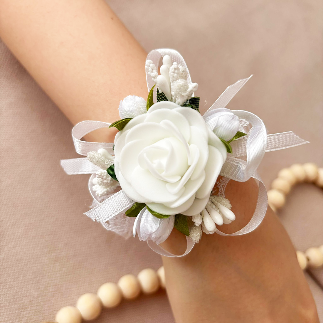 Corsaj Nunta Brățară Dantela cu Accesorii  albe