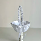 Coșuleț și Pernuță pentru Nuntă cu panglică albă