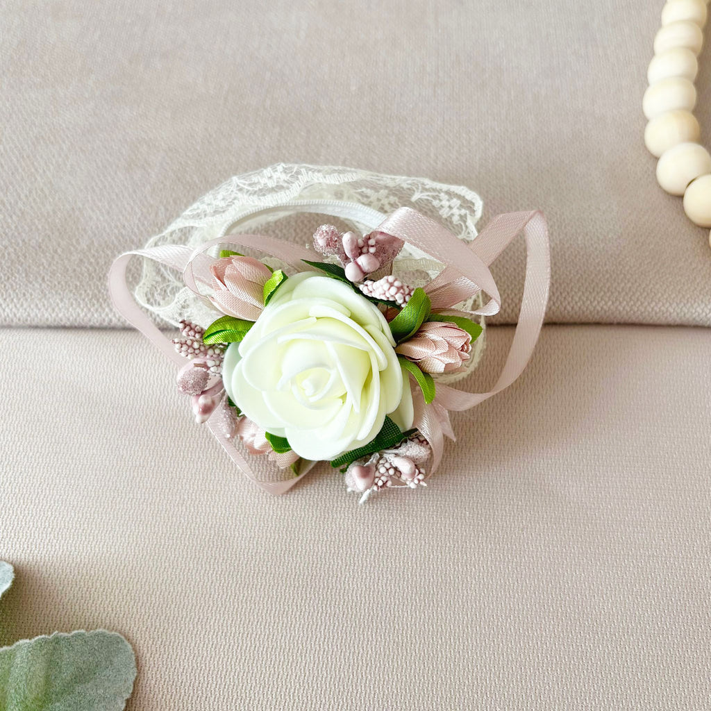 Corsaj Nunta Brățară Dantelă cu Accesorii Bej