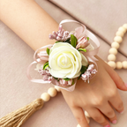 Corsaj Nunta Brățară Dantelă cu Accesorii Bej