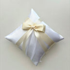 Coșuleț și Pernuță pentru Nuntă cu panglică Crem