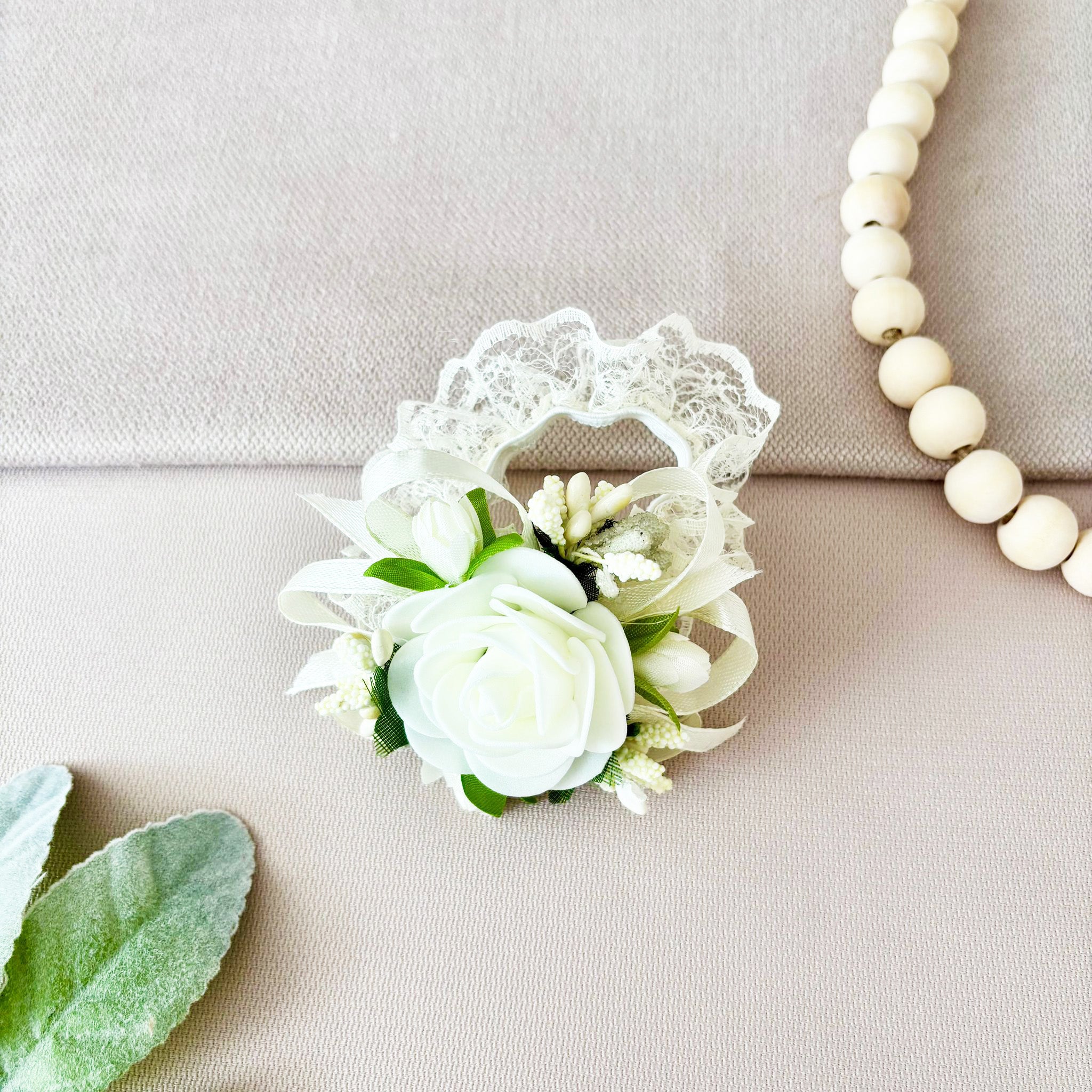 Corsaj Nunta Brățară Dantelă cu Accesorii Crem