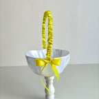 Coșuleț și Pernuță pentru Nuntă cu panglică Galbenă