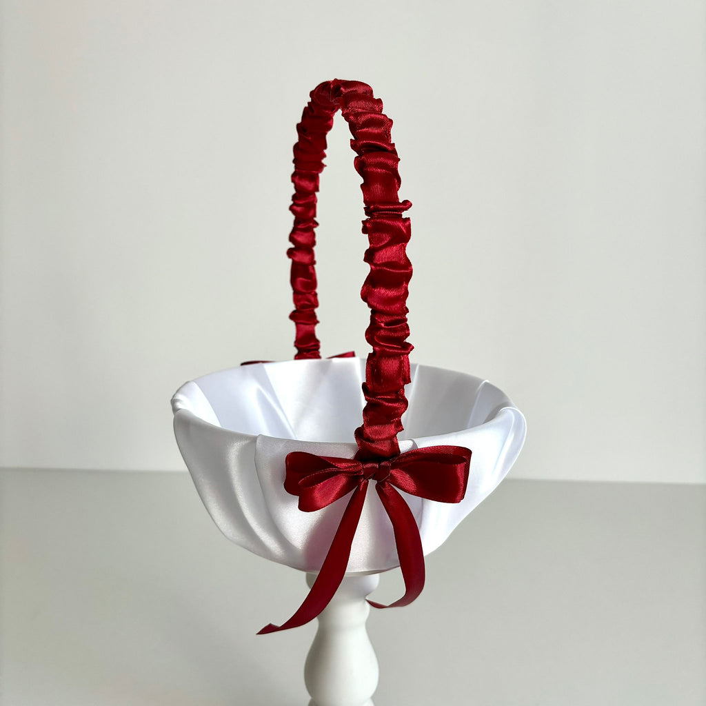 Coșuleț și Pernuță pentru Nuntă cu panglică Grena