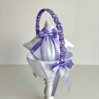 Coșuleț și Pernuță pentru Nuntă cu panglică Lila