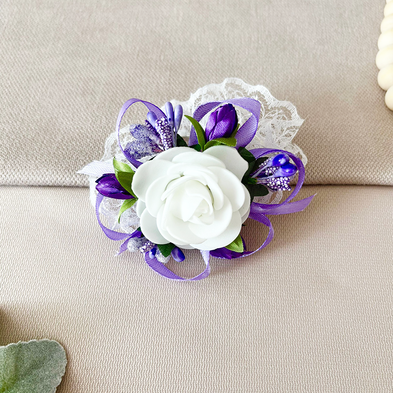 Corsaj Nunta Brățară Dantelă cu Accesorii Lila