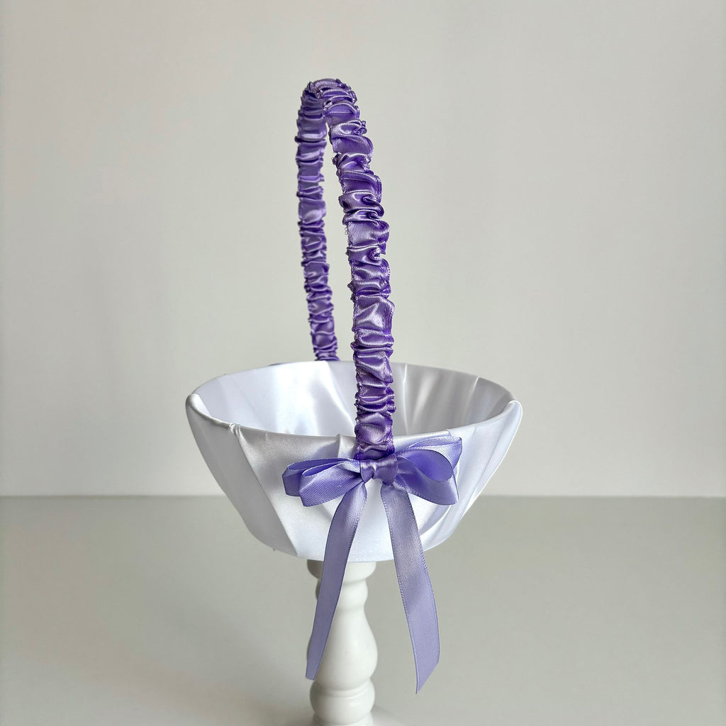 Coșuleț și Pernuță pentru Nuntă cu panglică Lila