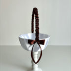 Coșuleț și Pernuță pentru Nuntă cu panglică Maro