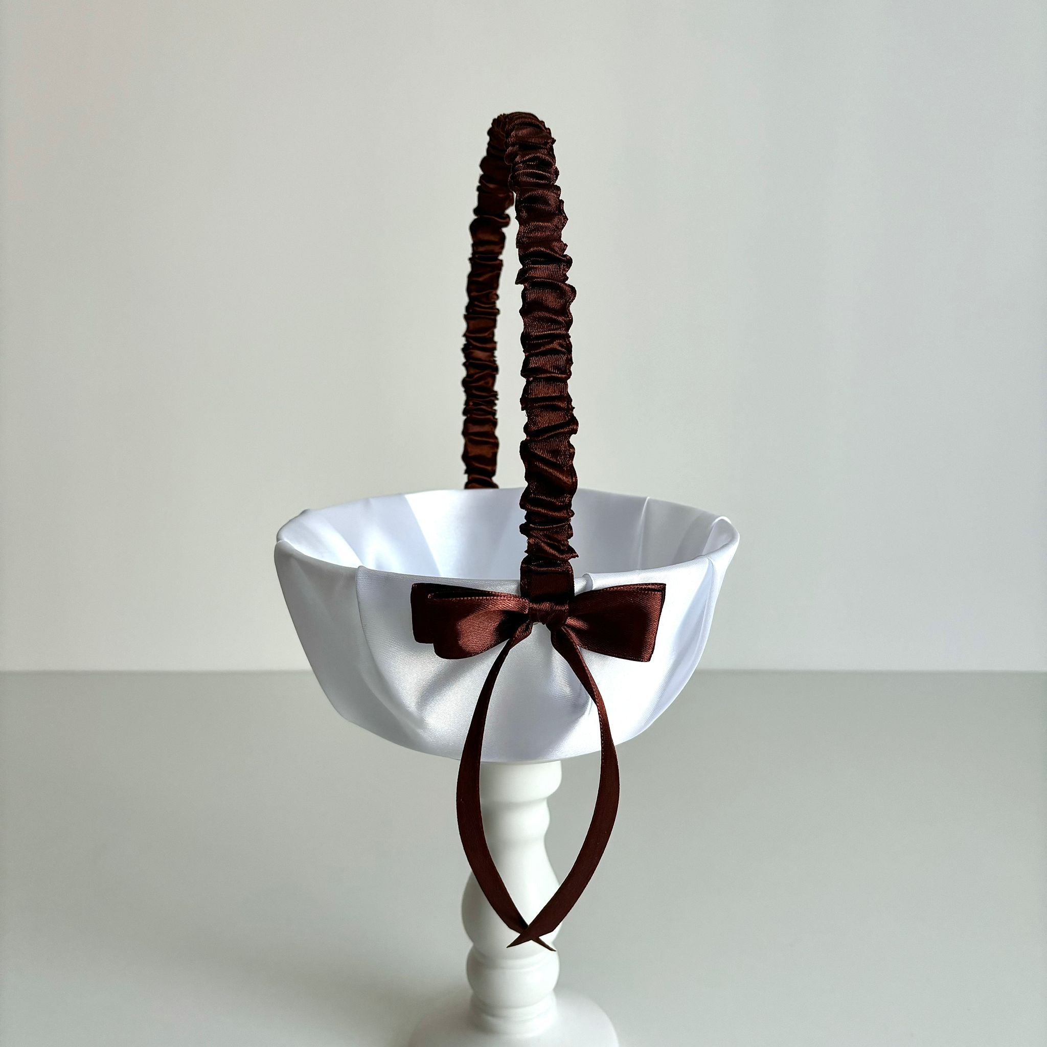 Coșuleț și Pernuță pentru Nuntă cu panglică Maro