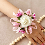 Corsaj Nunta Brățară Dantelă cu Accesorii Roz