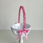 Coșuleț și Pernuță pentru Nuntă cu panglică Roz