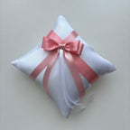 Coșuleț și Pernuță pentru Nuntă cu panglică Roz pudră