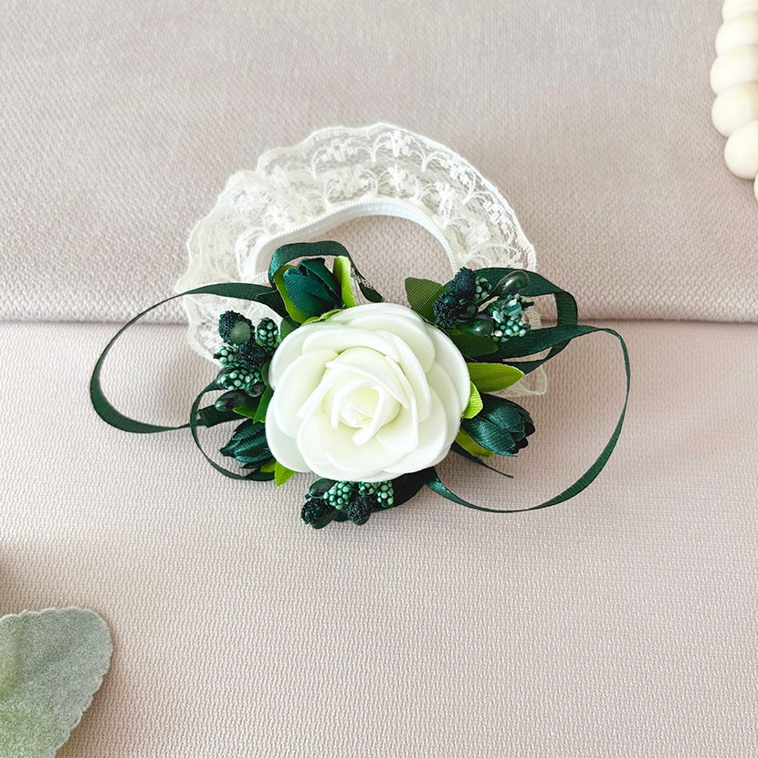 Corsaj Nunta Brățară Dantelă cu Accesorii Verde